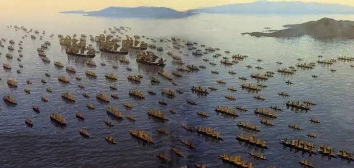 官兵数万人,海船百余艘,自太仓开洋,由占城国,暹罗国,爪哇国,柯枝国