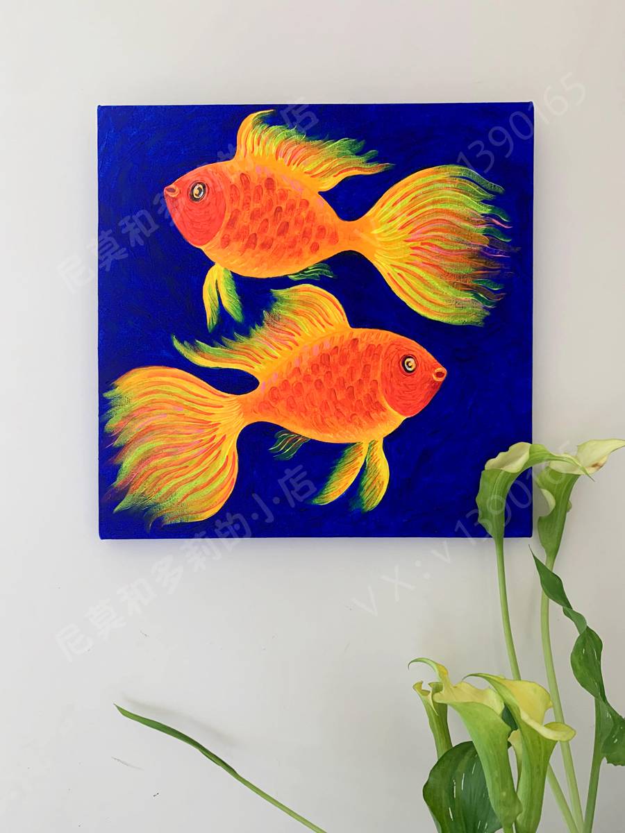 手绘海水荧光画300